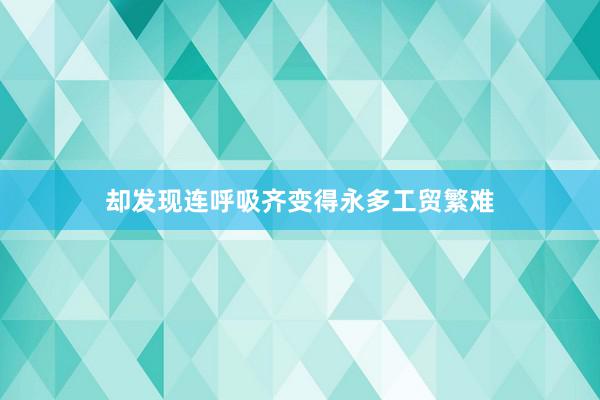 却发现连呼吸齐变得永多工贸繁难